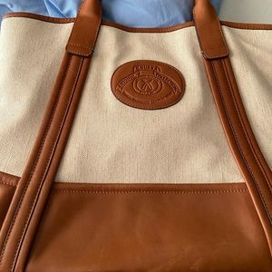 Ghurka classic canvas and leather tote